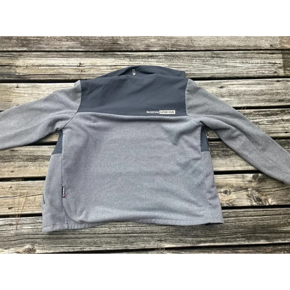 Black Yak Alpine Club Fleece Jacket Grey Great For Mountaineering &Outdoor Sz Lg